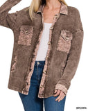Mineral Washed Waffle Shacket *4//COLORS*