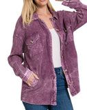 Mineral Washed Waffle Shacket *4//COLORS*