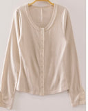 Lace Detail Long Sleeve - Oatmeal