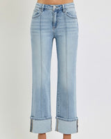 Center Seam Straight Leg Jeans - Light Wash