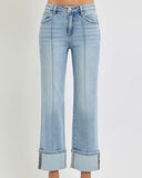 Center Seam Straight Leg Jeans - Light Wash