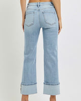 Center Seam Straight Leg Jeans - Light Wash