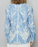 Embroidered Chambray Long Sleeve