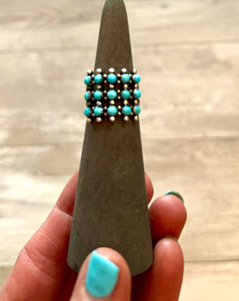 3 Row Turquoise Ring