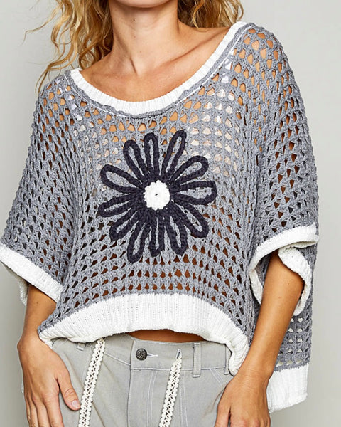 Flower Sweater - Charcoal