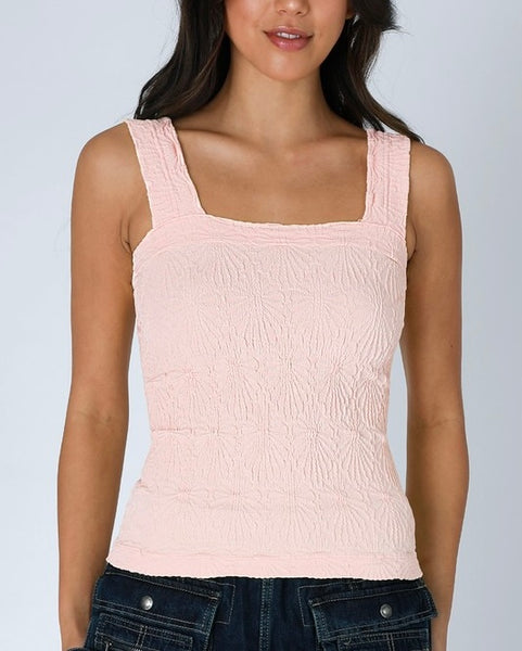 Textured Square Tank - Multiple Colors
