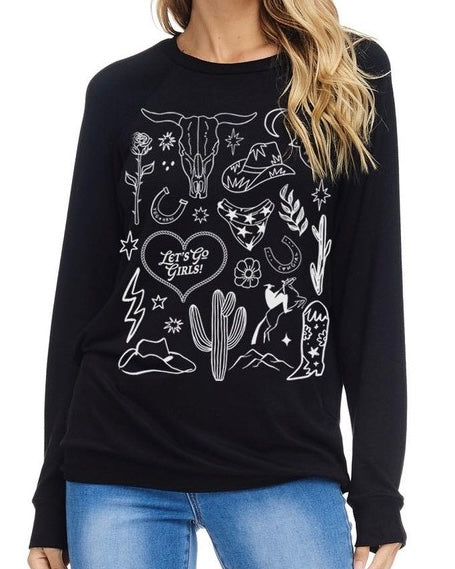 Let’s Go Girls Sweatshirt - Black