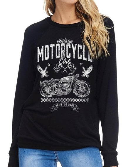 Motorcycle Club Sweatshirt - Black