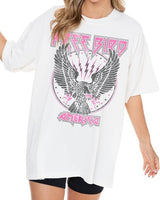 Oversized Free Bird America Tee - WHITE