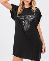 Floral Longhorn Graphic Tunic