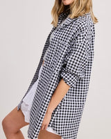 Oversized Gingham Button Down Top *4//COLORS*