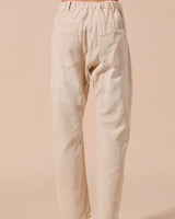 Drawstring Belt Jeans in Cream