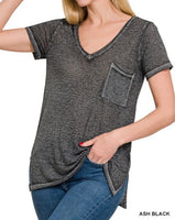 Burnout V-Neck Top *8//COLORS*