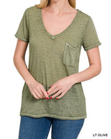 Burnout V-Neck Top *8//COLORS*