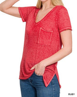 Burnout V-Neck Top *8//COLORS*