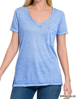 Burnout V-Neck Top *8//COLORS*