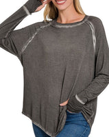 Mineral Washed Long Sleeve Top