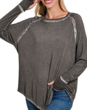 Mineral Washed Long Sleeve Top
