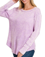 Washed Waffle Long Sleeve Top - *5//COLORS*