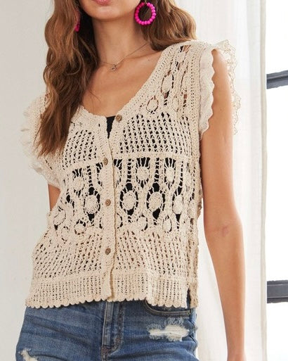 Crochet Button Top