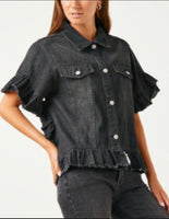 Short Sleeve Denim Jacket - *2//COLORS*