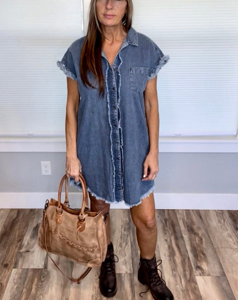 Button Denim Dress