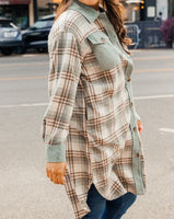 Sage Long Plaid Shacket *S-3X*