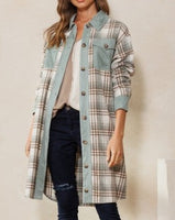Sage Long Plaid Shacket *S-3X*