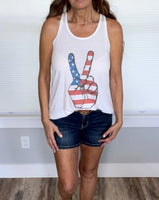 American Flag Peace Tank Top