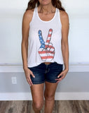 American Flag Peace Tank Top