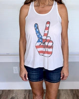 American Flag Peace Tank Top