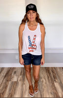 American Flag Peace Tank Top