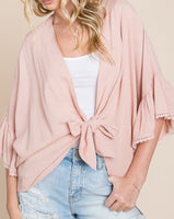 Crochet Trim Kimono *2//COLORS*
