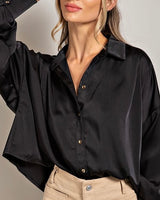 Crop Satin Blouse *2//COLORS*