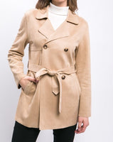 Suede Trench Coat - Beige
