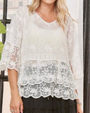 3/4 Sleeve Lace Blouse