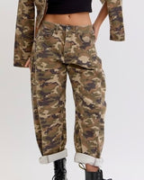 Camouflage Barrel Jeans