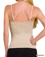 Washed Ribbed Seamless Cami w/ Bra