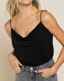 Black Drape Neck Cami