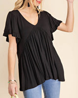 Short Sleeve Babydoll Top *3//COLORS*