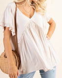 Short Sleeve Babydoll Top *3//COLORS*