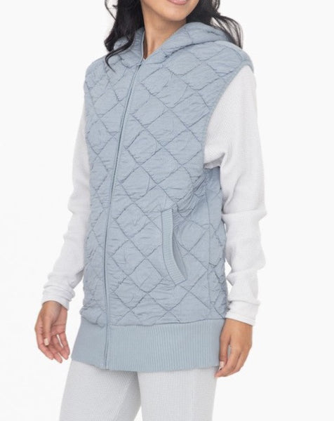 Diamond Quilted Hooded Vest *2//COLORS*
