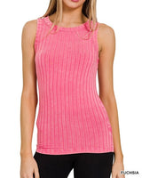 Washed Wide Ribbed Tank - 4 Colors