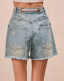 Braided Belt Denim Shorts