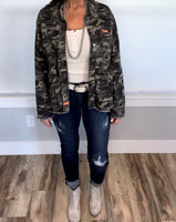 Camouflage Peplum Jacket