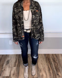 Camouflage Peplum Jacket