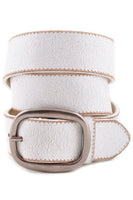 Vintage White Leather Belt