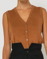 Ribbed Button Up Sweater Vest  *2//COLORS*