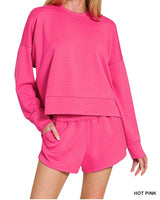Long Sleeve Scuba Short Set