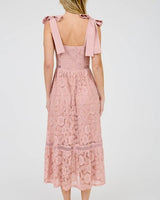Lace Midi Dress - Blush